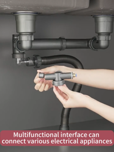 ท่อระบายน้ำอ่างล้างจานในครัว ตัวกรอง สล็อตคู่ ประหยัดพื้นที่ ป้องกันกลิ่น ท่อ ระบาย น้ำ อ่าง ล้าง จาน ใน ครัวจิ๋ว