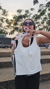 Pimo B6226เส้อกล้ามมีบราในคัว ผ้าคอตตอน สาวอวบใส่ได้