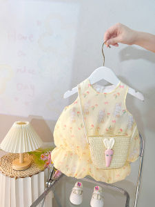 Cute Princess Dress And Shorts Set for Girls Baby Bloomer Skirt Summer Outfit Cotton Blend Fabric Comfortable Breathable Clothing