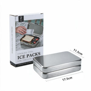 LMETJMA Stainless Steel Ice Packs Reusable Metal Ice Packs for Cooler Bags Quick Freeze Cooling Plates For Lunch Boxes Camping