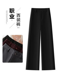 Black High Waist Wide Leg Suit Pants Womens Loose Fitting Drapey Straight Leg Trousers Professional West Pants Autumn New Arrival