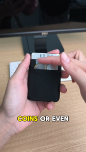 CURIO Stretch Wallet - Elastic Magnetic Wallet (Thin/Flexible/2 Pockets) Card Holders for All Phones