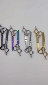 440C High-Quality Stainless Steel Full-Size Hair Scissors Featuring Dragon Brick Stone Bearing Design. Handcrafted for Barbers