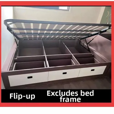 Tatami Hydraulic Pneumatic Solid Wood Side Flip Reinforced Dragon Bone Frame Anti Moisture Air Pressure Bed Frame