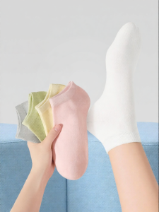 Baisina | Summer Lightweight Pure Color Antimicrobial Anti-Odor Breathable Non-slip Ladies Socks