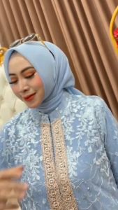 Syakila Dress Outer Ceruty Mix Brukat Gamis Wanita Terbaru 2024 Viral Dress Kondangan Wanita Elegan