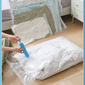 Vacuum Storage Bags With Valve Folding Compressed Space Saving Clothes Storage Big Size For Towel Cloth Blanket