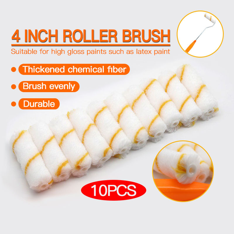 【🇲🇾24 HOURS】滚筒刷 4 Inch/10PCS Professional Paint Roller Solvent Base Paint Roller Smart Painting Wall Wood Metal Wall Painting Tools Berus Cat Minyak Paint Cat Roda Berus Cat