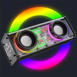 V8 Mecha Loa Bluetooth Không Dây Di Động Stereo RGB Đèn Trình Điều Khiển Kép USB Chống Nước Ngoài Trời Trong Nhà Đảng Loa 3D Âm Thanh Vòm