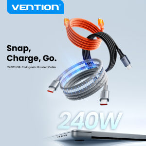 Vention 240W Magnetic Self-Wrapping USB Type C Cable Fast Charging 5A PD3.1 Braided Cord for iPhone 18 17 16 15 Pro Max HUAWEI Mate 80 SAMSUNG S26 25 24 23 Ultra
