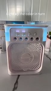 5 Mist Fan Strong Wind Air Humidifier 600ml Aroma Diffuser Mist Sprayer Fan with Colorful LED Lights