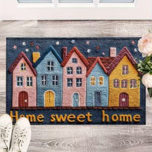Thảm Trải Sàn Chống Trượt Phủ Màu VIKAMA Thảm Trang Trí Nhà Cửa Bằng Polyester Cho Nhà Bếp Phòng Tắm Lối Vào - Chống Bụi Bẩn