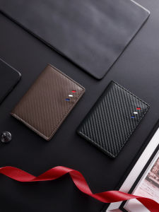 Minimalist Leather Business Card Holder Ultra-Thin Mini Mens Card Wallet Driver License Document Case Multi-Functional Business Style Card Clip