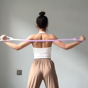 【Daily Suki Store】Multi-Functional 8-Shaped Puller Elastic Band Open Back Yoga Stretch Belt Fitness Puller Shoulder & Back Workout For Home Fitness