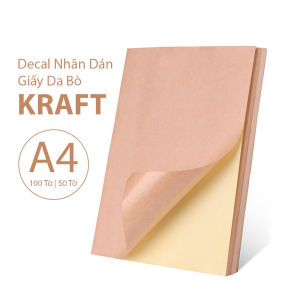 Giấy In Màu Nhãn Dán Kraft MEDIA Inkjet Khổ A4 Mặt Mờ Da Bò (Kraft Sticker) 80GSM 50/100 Tờ Xấp Dùng In Nhãn Sản Phẩm & Sticker