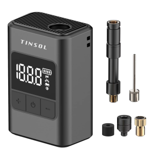 ปั๊มลมจักรยานขนาดเล็ก 120PSI ปั๊มลมไร้สายอัจฉริยะ ขนาดกะทัดรัด พกพาสะดวก เหมาะสำหรับจักรยาน มอเตอร์ไซค์ และกีฬาประเภทลูกบอล