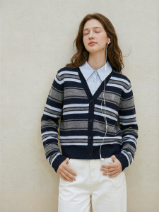 INMAN | Academic Striped Layered Loose Sweater