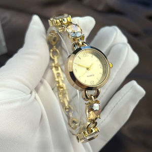 Đồng hồ nữ dây đeo vòng tay sang trọng kim cương trái tim dát vật liệu kim loại tinh tế Đồng hồ mặt kim nhỏ cho phụ nữ gốc