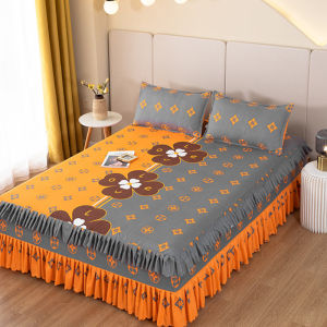 Korean-Style Ruffled Bed Cover 3pcs