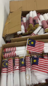 🚩50/100/500/1000PCS Malaysia Hand Flag Jalur Gemilang Bendera Tangan Kecil Merdeka School Parade Wholesale Price