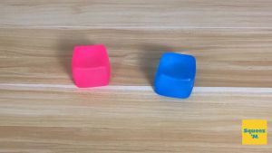 Squishy Sensory Squeeze Toy - Stress Fidget Cube for Kids and Adults Relief from Anxiety While improving Focus and Concentration (One Blue Cube)