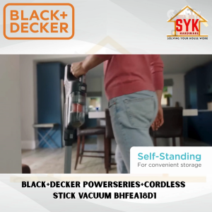 SYK Black Decker BHFEA18D1 Cordless Stick Handheld Portable Floor Vacuum Cleaner Heavy Duty Vakum Rumah