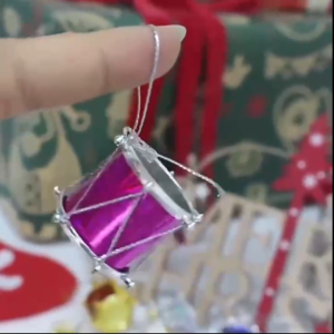 12pcs/Set Xmas Ornament.Christmas tree decorations drum Colorful drum decor Christmas Gifts