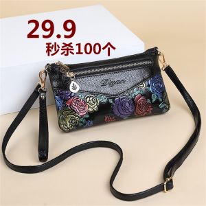 Soft Leather Crossbody Bag Womens Handbag Simple Design for Shopping And Carrying Mobile Phone Single Shoulder Bag for Mothers