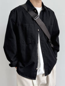 ONUN Japanese Style Retro Washed Plaid Workwear Shirt Casual Loose Double Pocket Jacket Trendy Long Sleeve Collared Cotton