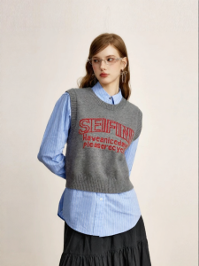 SEIFINI | Colorblock Sleeveless Knit Sweater For Winter
