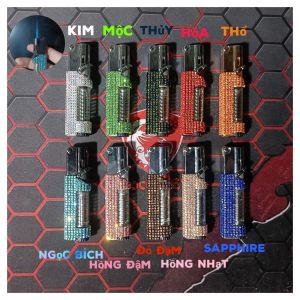 (shop bán sỉ) Bật lửa đính đá thủ công bật lửa độ đá lửa khò tia nhỏ lộ thiên xài gas đá. Bật lửa được shop đính đá thủ công tại nhà