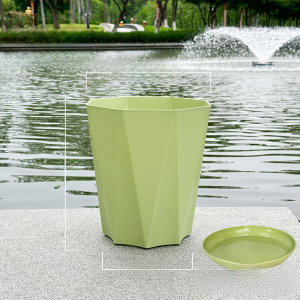 Flower Pot Plastic Resin Accessible Luxury Fancy Large Green Plant Living Room Green Radish Pachira Macrocarpa Monstera Deliciosa White Square Basin