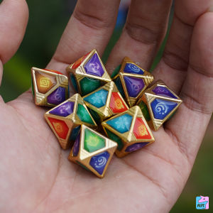 Original God Seven Holy Call Dice Metal Material Genshin Surrounding Gods Eyes Heart Glass Moon Rice Wife Monde