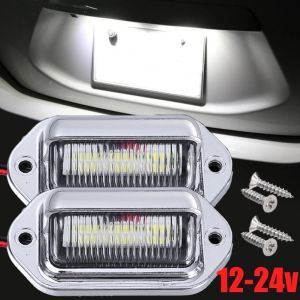 Phổ 6 LED Xe Xe Tải đèn biển đăng ký xe Xe Tải RV Trailer Van đèn hậu Không Thấm Nước đèn tín hiệu ánh sáng trắng Bóng Đèn 12-24V