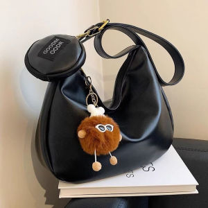 Charics&Kittn Fashionable Large Capacity Womens Leather Shoulder Bag Dumpling Shape Crossbody Bag Casual Daily Use