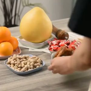 Dĩa nhựa đựng thức ăn đựng trái cây hình vuông chất liệu lúa mạch tiện dụng nhiều màu