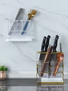Yo-Fun Luxury Chopstick Cage Tableware storage kitchen cutlery rack Storage Rack Water Drainable Wall Hanging Chopstick Bucket Chopstick Cage