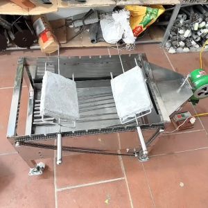 Bếp nướng than hoa Có Quạt Thổi - Lò quay gà vịt mô tơ tự động 10 xiên INOX CÓ QUẠT THÔI - Tặng 10 xiên đơn và 2 xiên 3