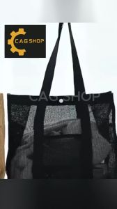 CAG SHOP 1pcs Mesh Bag Travel Beach Bag Waterproof Tote Shopping Bag Large Net Handbag Toiletry Storage Bag