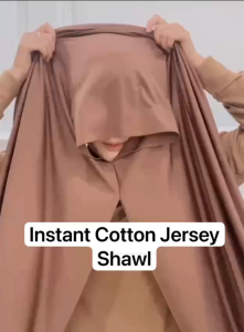 Instant Cotton Jersey Shawl 2M ( Alya Apparels Breathable Pashmina Muslim Tudung Pinless Lazy Hijab)