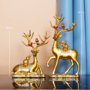 Hiện Đại Nhỏ Gọn Sang Trọng Hươu Sáng Tạo Sự Giàu Có Thu Hút Trang Trí Nhà Tivi Phòng Khách Thanh Tủ Handmade Nhựa Tác Phẩm Nghệ Thuật Trang Trí