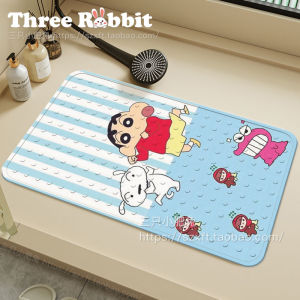 Non-Slip Bathroom Mat PVC Shower Room Absorbing Suction Cup Bath Room Fall Proof No-Wash Floor Pad Cartoon Animation Design