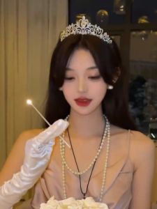 Princess Queen Crown Birthday Wedding Headband Headwear Diamond Rhinestone Bridal Accessories Elegant Hairband Jewelry