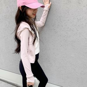 Girls Summer Short Yoga Sun Protection Clothes Breathable Outerwear Pink Fleece Hooded Jacket Air Conditioning Top for Kids