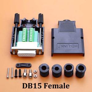 1Set DB9 DB15 Male Female Connector 9Pin 15Pin RS232 Solder Free Signals Serial Port D-SUB Terminal Plug Adapter YL-SM02G YL-SCD