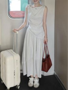 SENWA | Sleeveless Striped Elegant Maxi Dress