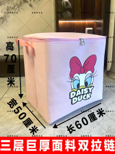 Foldable Canvas Clothing Storage Bag Home Moving Cartoon Basket Quilt Storage Box Fabric Organizer for Bedroom And Childrens Room