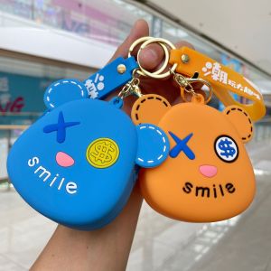 Cute Cartoon Silicone Mini Coin Purse Keychain Childrens Wallet Backpack Pendant Small Gift Ideal Festival Creative Present