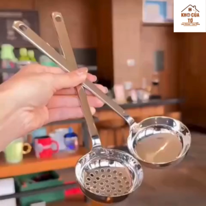 Muôi muỗng thìa: môi canh muôi lẩu cán dài Chockmen chất liệu inox 18/10 múc canh vớt thực phẩm ckm 166 ckm167