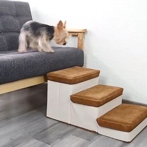 ONHAND! Foldable Dog Ramp 3 Steps Ladders w/ Storage Box *FREE Poop Bag Refill